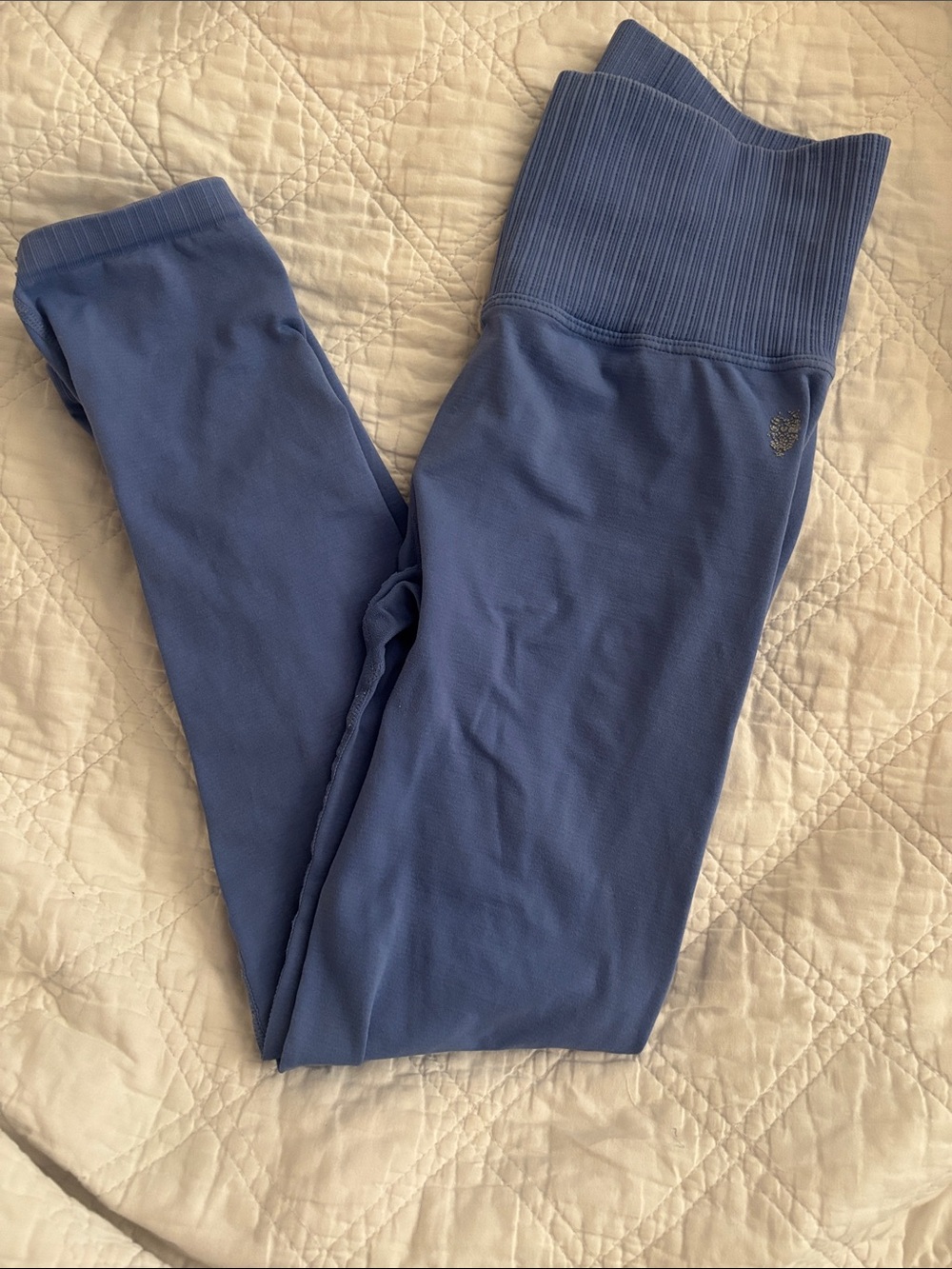 FP Movement Good Karma Leggings High Rise 7/8 Blue Perforated Medium
